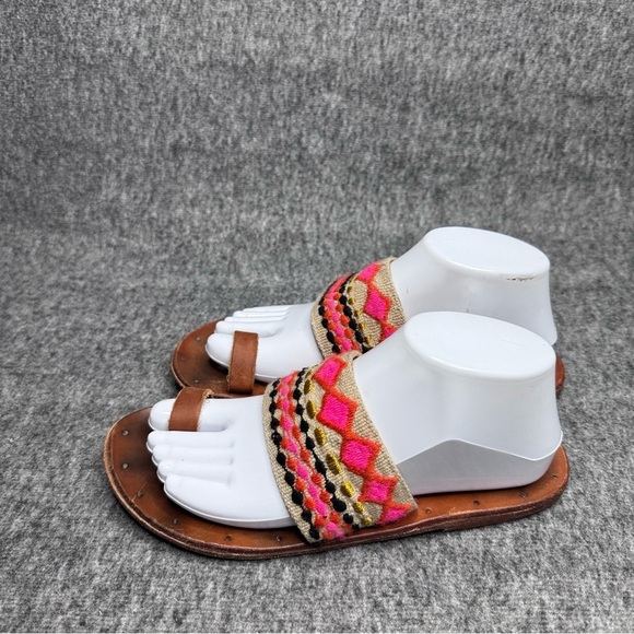 Beek by Two Birds Dove Slide Sandals Sz 6 Anthropologie Leather Boho - Picture 2 of 10